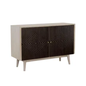 CoasterEssence 953430 Ixora - 2 Door Wood Accent Cabinet - White Washed And Black