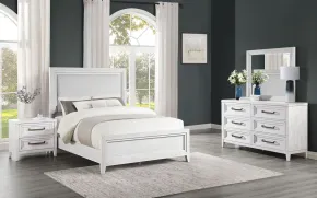CoasterEveryday 224841Q-S4 Marielle - 4 Piece Queen Bedroom Set - Distressed White