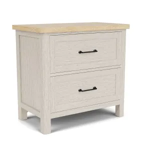 Riverside Furniture 79469 Glenndale - Two Drawer Nightstand - Aged White / Wheat