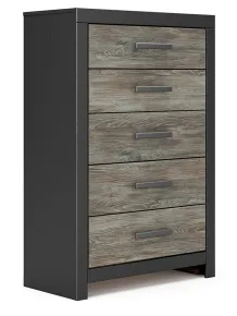 Ashley Furniture PCB1118-46 Ashley Furniture PCB1118-46 Broachmyn - Five Drawer Chest - Black / Gray