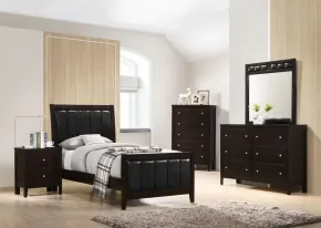 CoasterEveryday 202091T-S5 Carlton - 5 Piece Twin Bedroom Set - Cappuccino