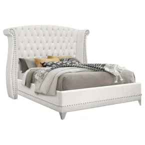 CoasterEveryday 300843KE Barzini - Upholstered Eastern King Wingback Bed - White