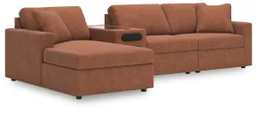 Ashley Furniture 92102S38 Ashley Furniture 92102S38 Modmax - 4-Piece Sectional With Laf Corner Chaise And Audio System Console - Spice