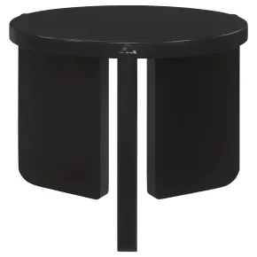 Coaster Fine Furniture 709677 Cordova - Round Solid Wood End Table - Black