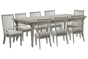 Pulaski Furniture P091240-KIT41 Pulaski Furniture P091240-KIT41 Madison Ridge - Extendable Leg Dining Table With 6 Side Chairs And 2 Arm Chairs - Bluff Gray