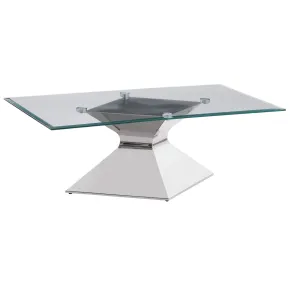 CoasterEveryday 710208 Jenny - Glass Top Stainless Steel Coffee Table - Chrome