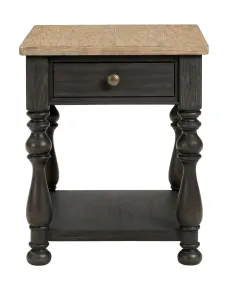Riverside Furniture 32309 Riverside Furniture 32309 Barrington - 2 Tone End Table - Antique Oak / Matte Black