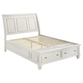 CoasterEssence 201309Q Sandy Beach - Wood Queen Storage Panel Bed - Cream White