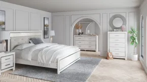 Ashley Furniture B2640/31/36/58/56/97/92(2) Ashley Furniture B2640/31/36/58/56/97/92(2) Altyra - 7 Pc. - Dresser, Mirror, King Panel Bed, 2 Nightstands - White