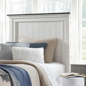 Liberty Furniture 417-BR11 Allyson Park - Twin Panel Headboard - Wirebrushed White / Charcoal