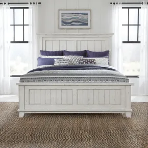 Liberty Furniture 237-BR-KPB River Place - King Panel Bed - Riverstone White & Tobacco