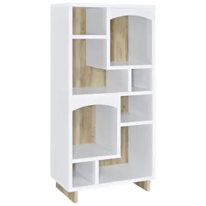 CoasterEveryday 980075 Dalton - 6-Shelf Bookcase - White And Distressed Pine