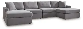 Ashley Furniture 92104S19 Ashley Furniture 92104S19 Modmax - 4-Piece Sectional With Laf And Raf Corner Chaises - Granite