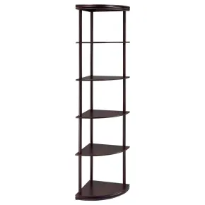 CoasterEveryday 800279 Bonwick - Wood 5-Shelf Corner Bookshelf - Cappuccino