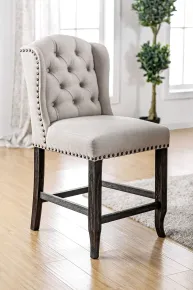 Furniture of America CM3324BK-PCW-2PK Sania - Counter Height Wingback Chair (Set of 2)