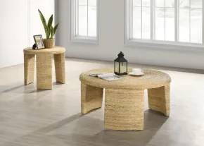 Coaster Fine Furniture 708508-S2 Artina - 2 Piece Rattan Coffee And End Table Set - Natural