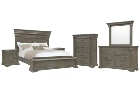 Pulaski Furniture P413-BR-K4-KIT5 Pulaski Furniture P413-BR-K4-KIT5 Madison Ridge - King Storage Bed, 2 Nightstands, Drawer Dresser With Mirror And Drawer Chest - Natural Bark