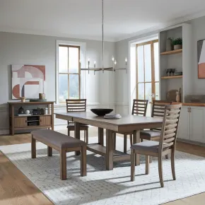 Liberty Furniture 182WT-CD-6TRS Liberty Furniture 182WT-CD-6TRS Brook Bay - 6 Piece Trestle Table Set - Sandstone