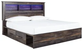 Ashley Furniture B211B52 Ashley Furniture B211B52 Drystan - King Bookcase Bed With 4 Storage Drawers - Brown / Beige