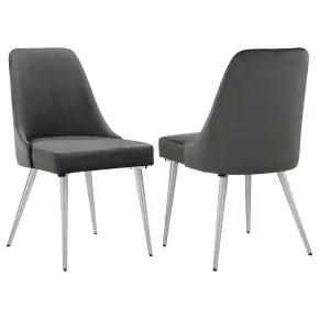 CoasterEssence 191442 Cabianca - Upholstered Dining Side Chair (Set of 2) - Gray