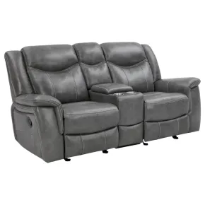CoasterEveryday 650355 Conrad - Upholstered Padded Arm Glider Loveseat - Gray