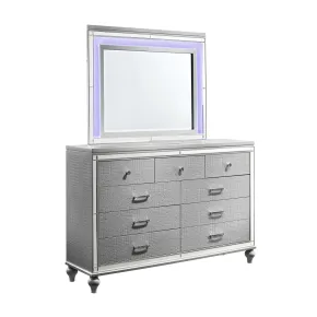 New Classic 00-9698S-DM New Classic 00-9698S-DM Valentino - 2 Piece Dresser & Mirror - Silver