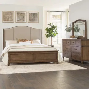 Liberty Furniture 336-BR-QSHDM Liberty Furniture 336-BR-QSHDM Harrison Heights - 3 Piece Bedroom Set (Queen Shelter Bed, Dresser & Mirror) - Sienna