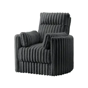 New Classic U5482-18-BLK Embrace - Swivel Accent Chair - Charcoal