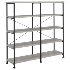 CoasterEveryday 801544 Analiese - 4-Shelf Double Bookshelf - Gray Driftwood
