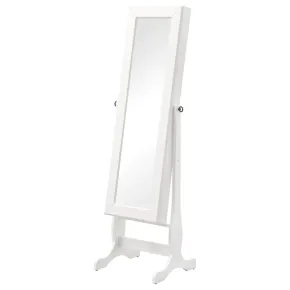 CoasterEssence 901804 Batista - Cheval Mirror With Jewelry Storage - White
