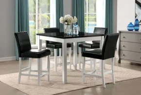 Furniture of America CM3143PT-5PK Mathilda - 5 Piece Counter Height Set - Black / White