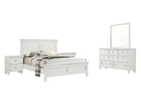 New Classic 00-044W-15N New Classic 00-044W-15N Tamarack - 6/6 King 5 Piece Bedroom Set (Bed, Dresser, Mirror, 2 Nightstands) - White