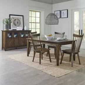 Liberty Furniture 826-CD-5RLS Midland Falls - 5 Piece Rectangular Table Set - Rustic Brown