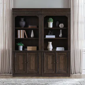 Liberty Furniture 765-HO-2BB Provence Park - Bunching Bookcase (Set of 2) - Chateau Brown