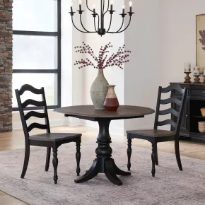 Liberty Furniture 244B-CD-3DLS Liberty Furniture 244B-CD-3DLS Magnolia Manor - 3 Piece Drop Leaf Set - Weathered Bark & Antique Black
