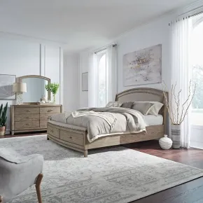 Liberty Furniture 805-BR-CKUSDM Liberty Furniture 805-BR-CKUSDM Avalon - 3 Piece Bedroom Set (California King Upholstered Storage Bed, Dresser & Mirror) - Burnished Beige