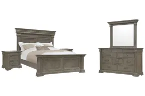 Pulaski Furniture P413-BR-K1-KIT4 Pulaski Furniture P413-BR-K1-KIT4 Madison Ridge - Queen Panel Bed, 2 Nightstands And Drawer Dresser With Mirror - Natural Bark