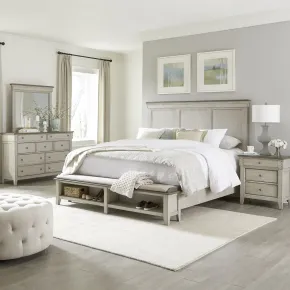 Liberty Furniture 457-BR-KSBDMN Liberty Furniture 457-BR-KSBDMN Ivy Hollow - 4 Piece Bedroom Set (King Storage Bed, Dresser & Mirror, Nightstand) - Weathered Linen / Dusty Taupe