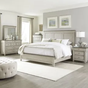 Liberty Furniture 457-BR-QPBDMCN Liberty Furniture 457-BR-QPBDMCN Ivy Hollow - 5 Piece Bedroom Set (Queen Panel Bed, Dresser & Mirror, Chest, Nightstand) - Weathered Linen / Dusty Taupe