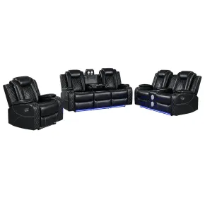 New Classic 20-U1769VB-3NP New Classic 20-U1769VB-3NP Orion II - Manual 3 Piece Sofa & Loveseat & Chair - Black