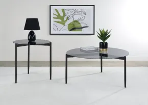 Coaster Fine Furniture 710168-S2 Rosalie - 2 Piece Round Coffee And End Table Set - Gray