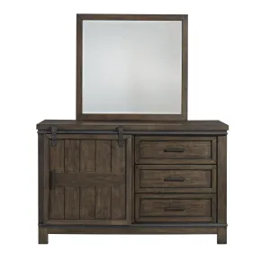 Liberty Furniture 759-YBR-DM Thornwood Hills - 3 Drawers Dresser & Mirror - Rock Beaten Brown
