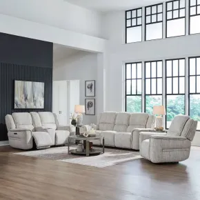 Liberty Furniture 7025PF-UPH-SOLOREC Liberty Furniture 7025PF-UPH-SOLOREC Clayton - Sofa With Loveseat & Recliner - Galactic Parchment