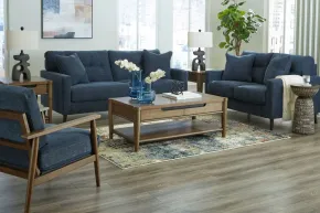 Ashley Furniture 26106/38/35/60 Bixler - 3 Pc. - Sofa, Loveseat, Accent Chair - Navy