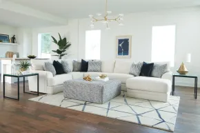 Jackson Furniture Industries 2470/30/62/76/28-21 Polaris - 3 Piece Sectional With Comfort Coil Seating, 9 Included Accent Pillows And Included Cocktail Ottoman (Right Side Facing Chaise) - Sugar