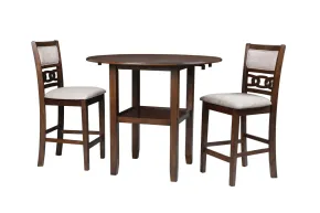 New Classic D1701-42S-CHY New Classic D1701-42S-CHY Gia - 3 Piece Dining Set (Counter Drop Leaf Table & 2 Chairs) Fabric - Cherry