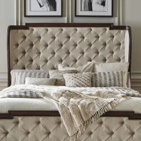 Liberty Furniture 765-BR13HU Provence Park - Queen Upholstered Shelter Headboard - Chateau Brown