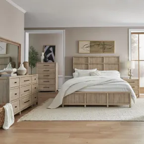 Liberty Furniture 780-BR-QPBDMCN Liberty Furniture 780-BR-QPBDMCN Proximity Place - 5 Piece Bedroom Set (Queen Panel Bed, Dresser & Mirror, Chest, Night Stand) - Barley Buff