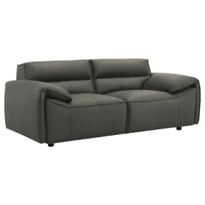Coaster Fine Furniture 509505 Buxton - Top Grain Leather Upholstered Loveseat - Graphite