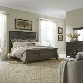 Liberty Furniture 297-BR-CPBDM Liberty Furniture 297-BR-CPBDM Paradise Valley - 3 Piece Bedroom Set (California King Panel Bed, Dresser & Mirror) - Saddle Brown